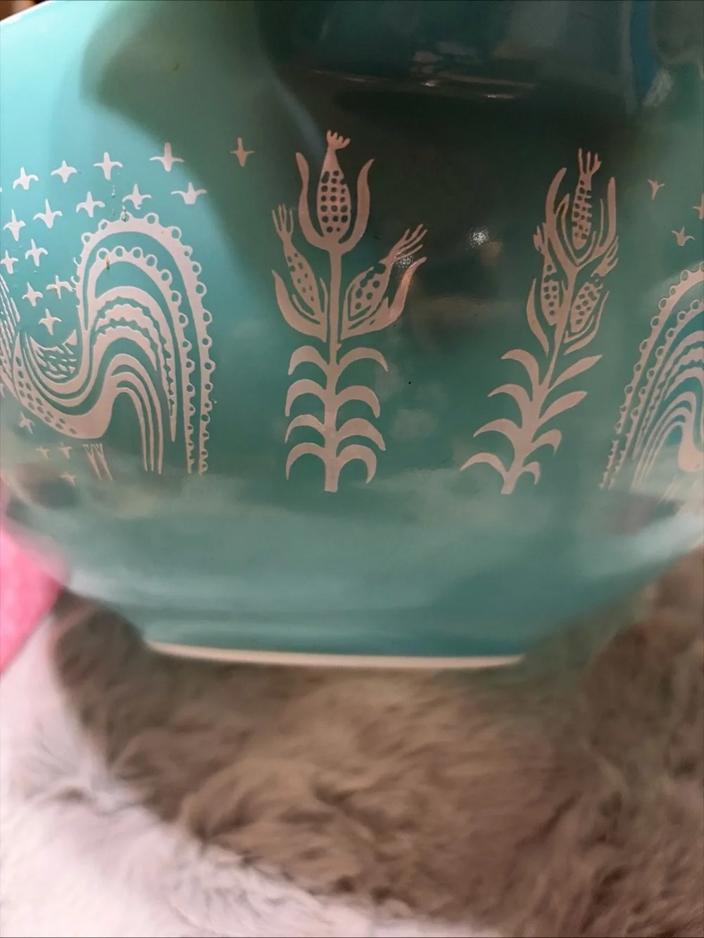 Rare Vintage Pyrex cinderella mixing bowl in amish butter print! 4 quart!